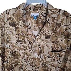BreakWater Men's 2XL Hawaiian Button Front Short Sleeve Floral Camp Shirt Floral